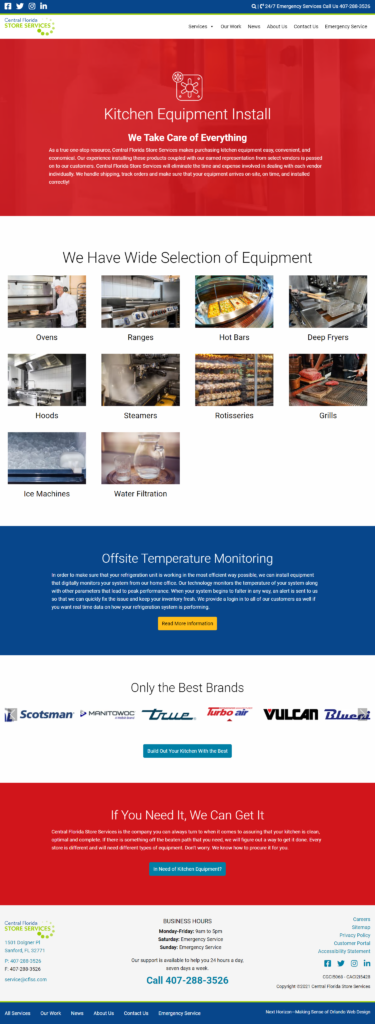 CFSS kitchen equipment page