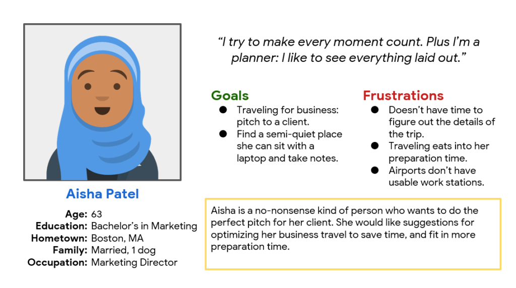 Aisha's persona document